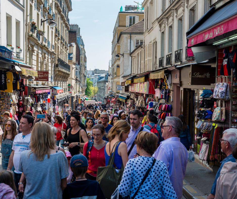 Crowded Paris Street